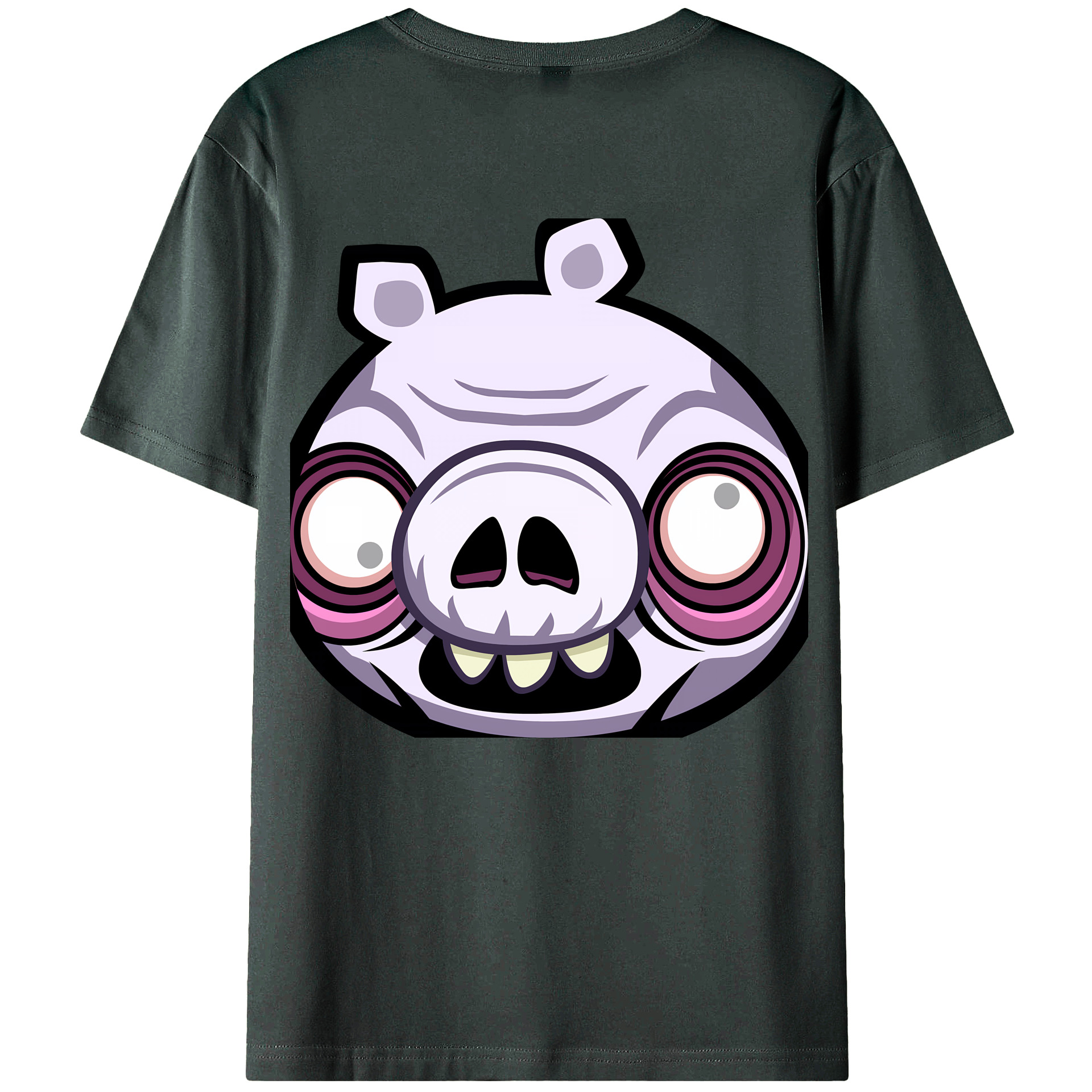 （画像用） Angry Birds アングリーバード 綿100％ メンズ半袖Tシャツ（バックプリント） 通気性